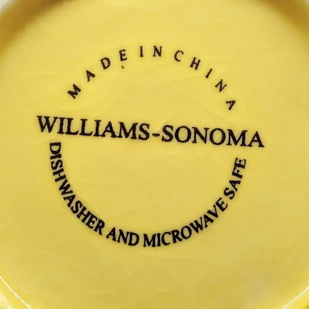 Williams Sonoma Green Yellow Ceramic Clamshell Dishes (2)
